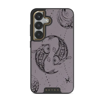 Pisces - Samsung Galaxy S25 Case, Elite Dark (Magnetic) / Gold / Purple