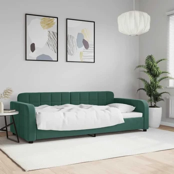 Sofa, tamsiai žalios spalvos, 90x200cm, aksomas