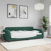 Sofa, tamsiai žalios spalvos, 90x200cm, aksomas kaina