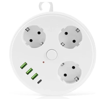 funkcionalus prailgintuvas 2 m. + USB + Type-C