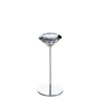 Žvakidė Anika 01, krištolas/metalas, Ø 8 cm, 18 cm, sidabro sp.