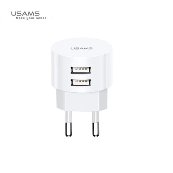Usams Sieninis įkroviklis T20 2XUSB 2.1A Apvalus