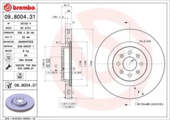 Stabdžių diskas BREMBO 09.8004.31 kaina