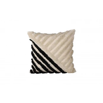 Zara Cushion Cover Polycotton - Black/White / 45x45