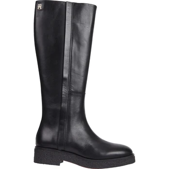 Auliniai moterims, Juoda, Crepe look longboot