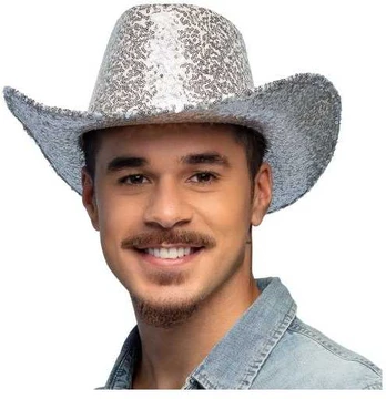 Boland Party Partners B.V. Sølv paillet Cowboyhat