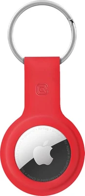 Crong Silicone Case with Key Ring – Etui ochronne brelok do Apple AirTag (czerwony)
