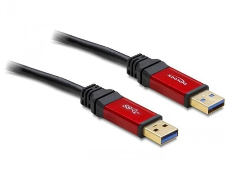 KABELIS USB-A M/M 3.0 3M JUODA PREMIUM DELOCK