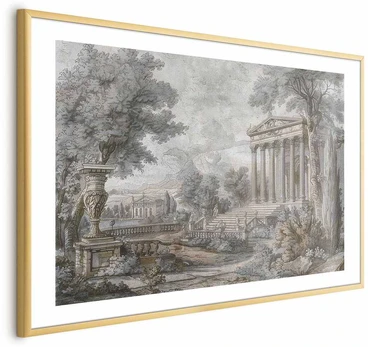 Artgeist Plakatas - Temple on the Hill - Greek Architecture in Muted Tones