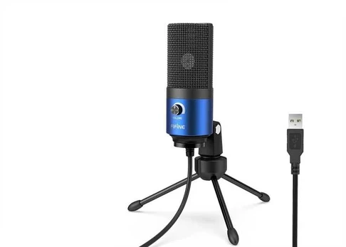Fifine Microphone FIFINE K669L mėlynas kondensatorinis mikrofonas | USB