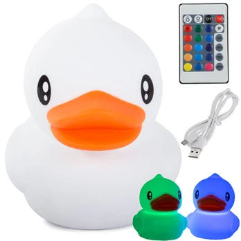 Kids night light led duck rgb remote control usb