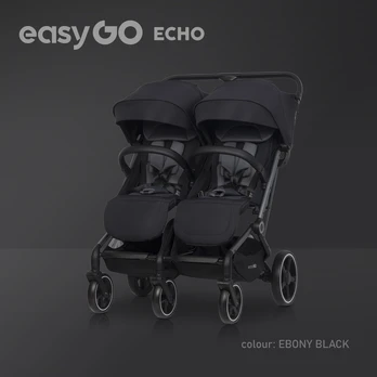 EasyGo Echo Ebony Black Dvynukų vežimėlis