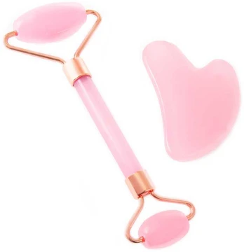 Gua Sha Stone Rožinė Massager Set
