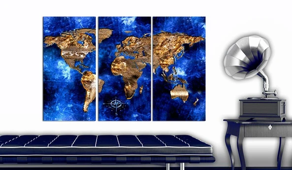 Artgeist Kamštinis paveikslas - Golden Continents [Cork Map] 60x40