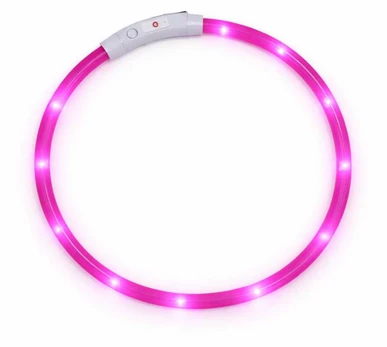 LED antkaklis (Rožinė)
