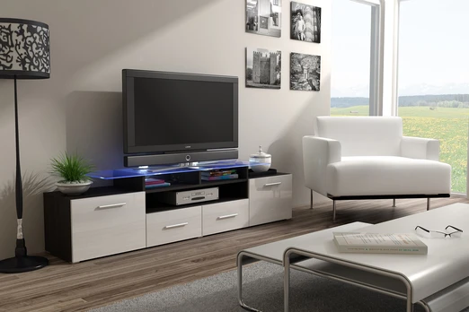 Cama TV stand EVORA 200 wenge/white gloss