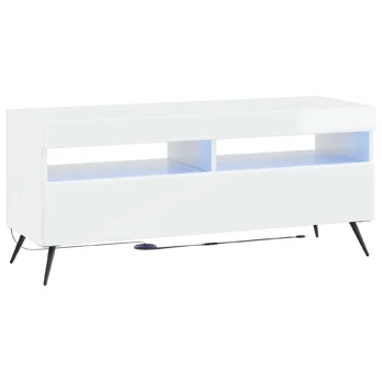 LED televizoriaus spintelė Itin blizgi balta Apdirbta mediena