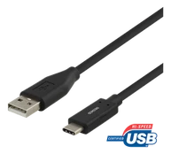 USB-C į USB-A kabelį, 1m, 3A, USB 2.0, juodas DELTACO / USBC-1004M