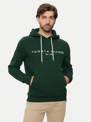 Tommy Hilfiger Džemperis Logo MW0MW11599 Žalia Regular Fit