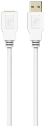 Sinox USB 2.0 forlængerkabel. 2m. Hvid