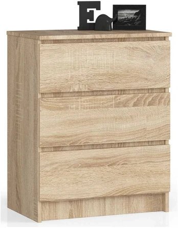 AKORD Bufetas su trimis stalčiais Dąb Sonoma 60x40x77