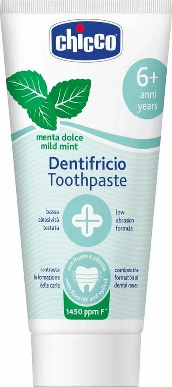 Chicco Dantų pasta Dantų pasta su fluoru 1450ppm mėtų skonio 6l+ 50ml