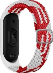 Beline Beline dirželis Mi Band 5/6 Textile red/baltas raudona/balta