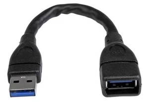 Adapteris StarTech USB3EXT6INBK USB A female, USB A male, 0.152 m, juoda