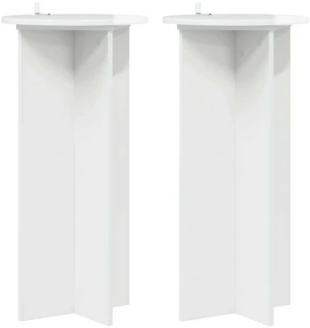 Augalų stovas 2 pcs Itin blizgi balta 40 x 40 x 80 cm