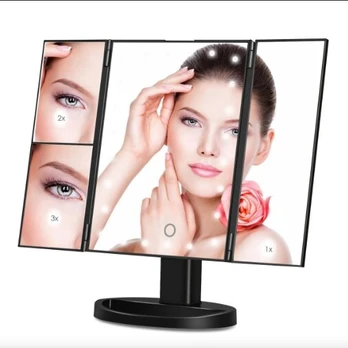 Veidrodis kosmetinis su LED apšvietimu, didinantis vaizdą