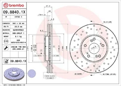 Stabdžių diskas BREMBO 09.8840.1X kaina
