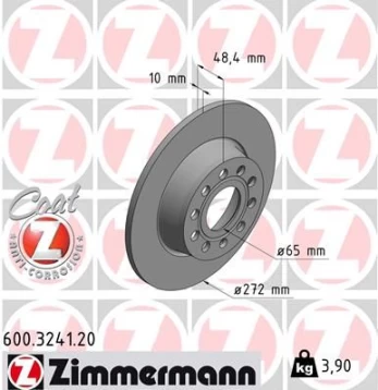 Stabdžių diskas ZIMMERMANN 600.3241.20