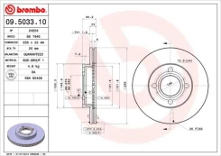 Stabdžių diskas BREMBO 09.5033.10 kaina