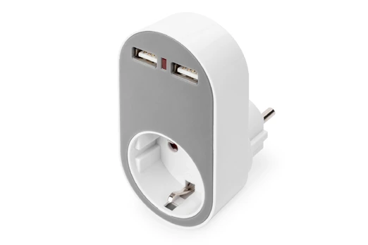 Digitus DIGITUS Universal Steckdosen Adapteris 2 x USB-A