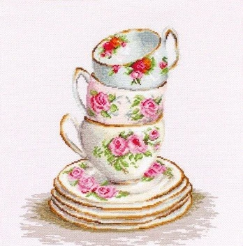 3 Stacked Tea Cups SBA2323 - siuvinėjimo kryželiu rinkinys