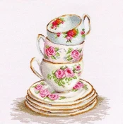 3 Stacked Tea Cups SBA2323 - siuvinėjimo kryželiu rinkinys kaina