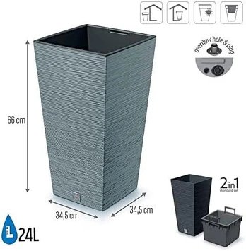 Prosperplast FURU SQUARE gėlių vazonas - betoninis