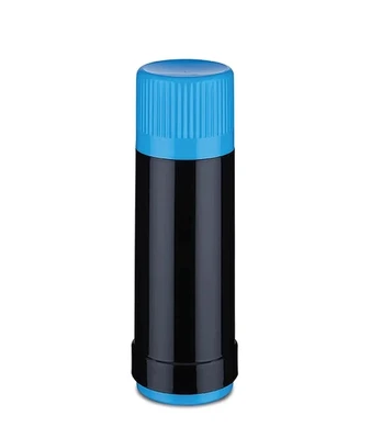 ROTPUNKT Glass-lined vacuum flask, 0.500 L capacity, black/kingfisher blue