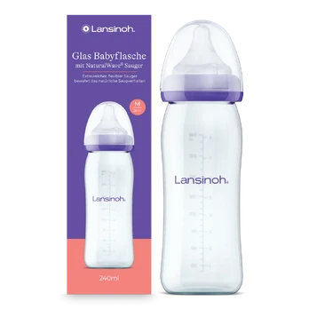 LANSINOH 240 ml stiklinis maitinimo buteliukas