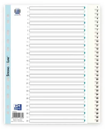 Elba Register Strong-Line® A4+ hvid 1-31 PP
