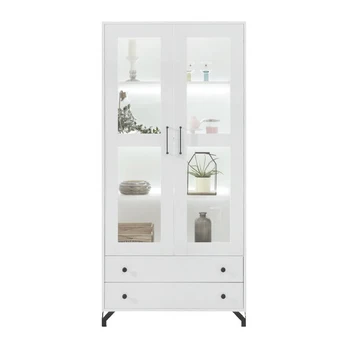 Vitrina Bergen BE 2, baltas/blizgus baltas