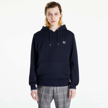 FRED PERRY Tipped Hooded Sweatshirt Navy - Dydis M (M2643 248 Džemperiai)