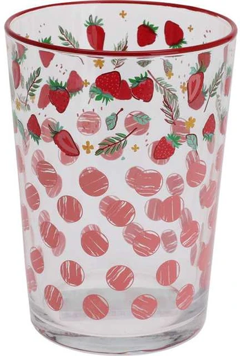 Didelė stiklinė su vaisių raštu, 510 ml