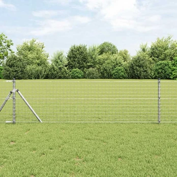 Tvorelių stulpai 12 pcs Sidabro 80 cm Cinkuotas plienas