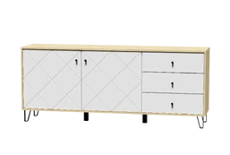 Komoda Bilbao, balta/rusva, 40 cm x 183.4 cm x 75.2 cm kaina