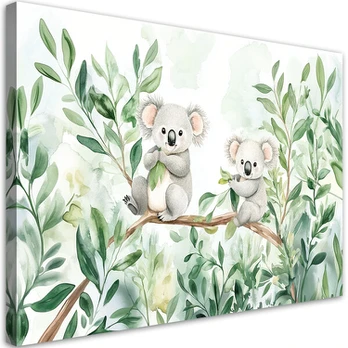 Paveikslas ant drobės, Meškiukai Koala Eukalipto lapai