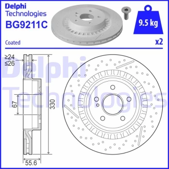 Stabdžių diskas DELPHI BG9211C