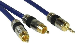 Kabelis InLine lizdas 3,5 mm – RCA (Cinch) x2 5m mėlyna (89935P)