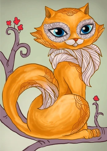 Deimantinis paveikslas Wise Kitty WD203 27*38 cm