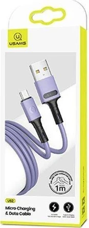 Kabelis USB Usams USB-A - microUSB 1 m Violetinis (69870-uniw)